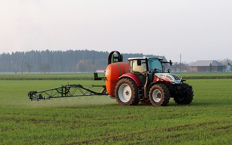 a tractor in the field