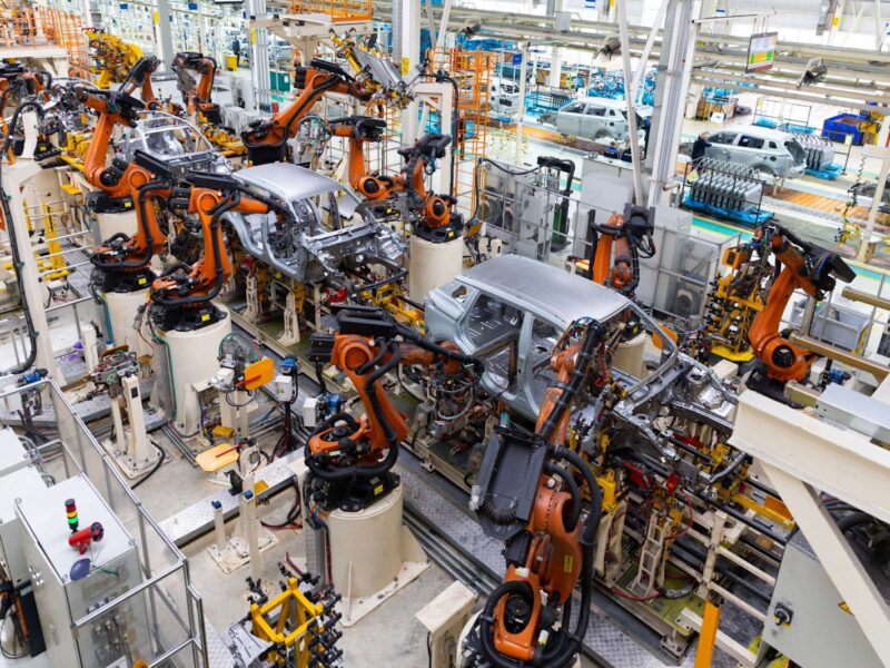 A machine assembly line