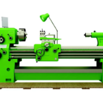 A green lathe machine