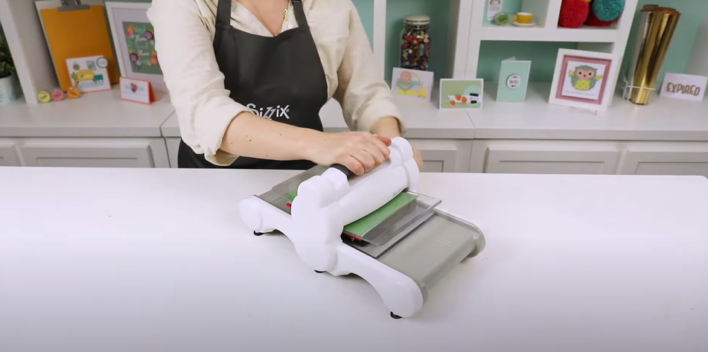 Woman using Sizzix Big Shot